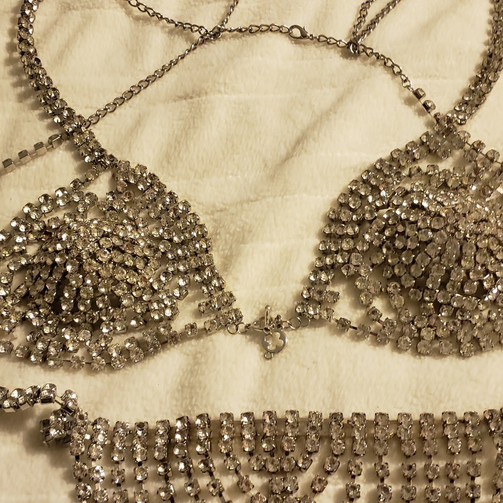 Beaded rhinestone 2 piece set